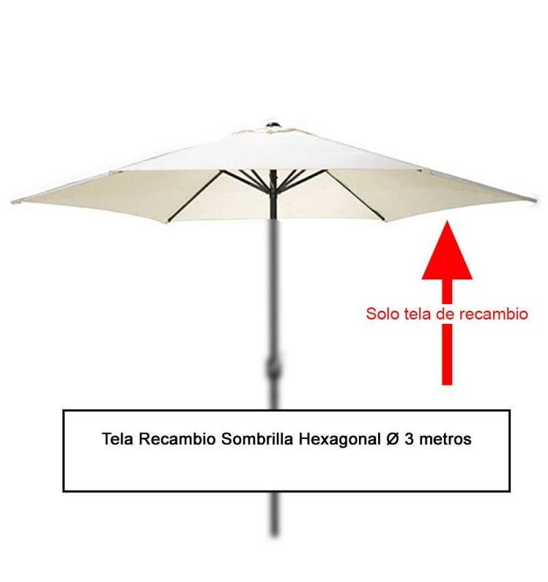 Tela Recambio Sombrilla Hexagonal Ø 3 metros (08091050)