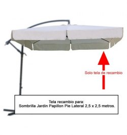 Tela Recambio Sombrilla Pie Lateral Cuadradada 2.5x2.5 Metros (08091058)