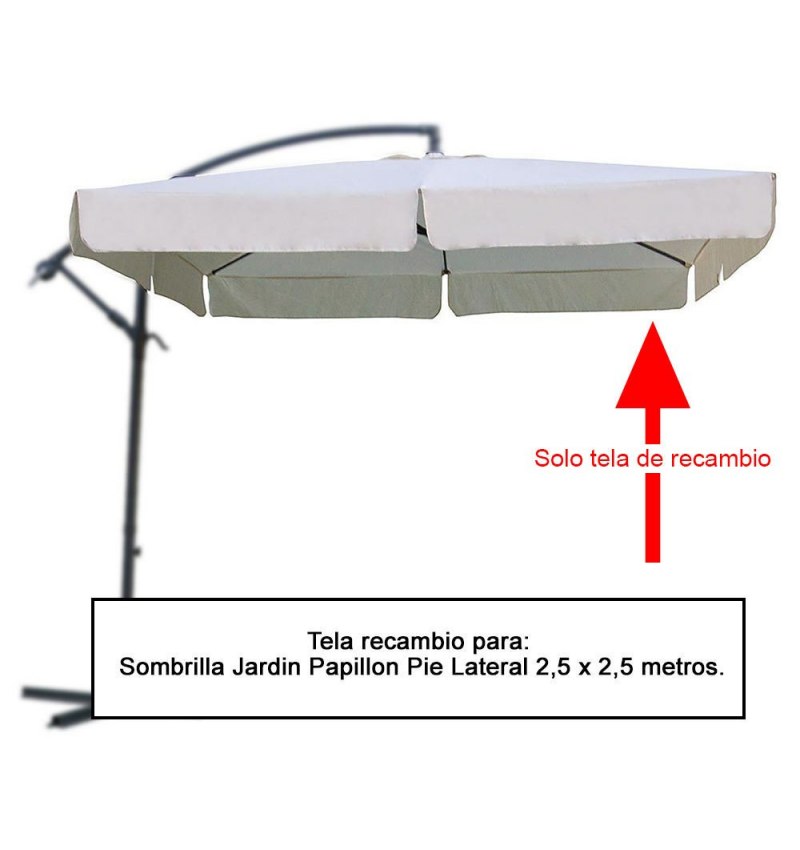 Tela Recambio Sombrilla Pie Lateral Cuadradada 2.5x2.5 Metros (08091058)