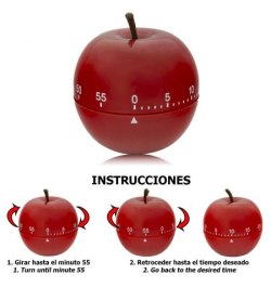 Temporizador Minutero Cocina Manzana Roja 60 Minutos