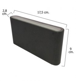 Plafon Led IP54 10 watt. / 880 lumens. Aluminio Plano Negro 17cm