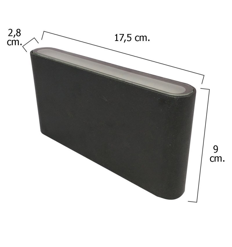 Plafon Led IP54 10 watt. / 880 lumens. Aluminio Plano Negro 17cm