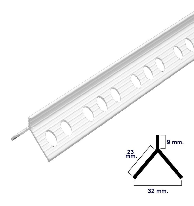 Guardavivos Pvc Flecha Para Mortero Barra 2,5 Metros