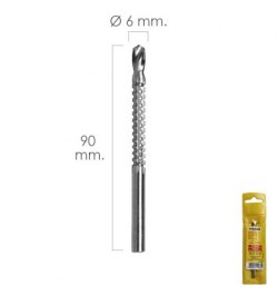 Fresa Rotativa Para Madera Espigada Ø 6 x 90 mm. Para Taladro / Fresadora