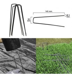 Grapa Metálica Para Fijacion Mallas y Cesped (20 Piezas)
