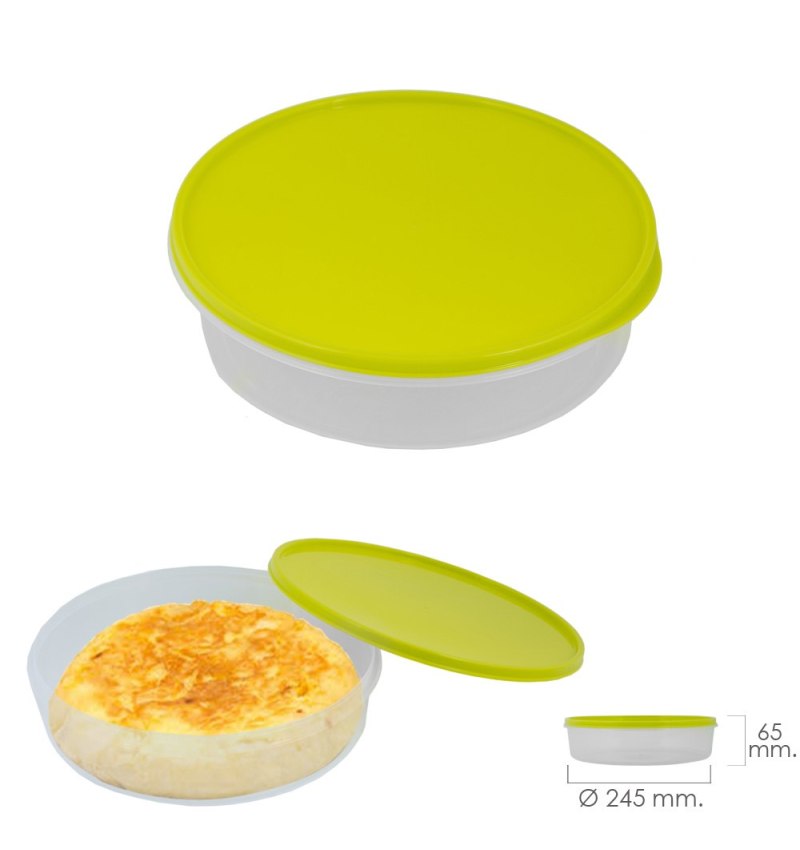 Fiambrera Para Tortillas Redonda Ø 24.5 cm. 2 Litros