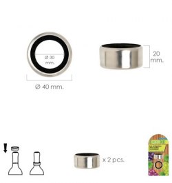 Aro Antigoteo Vino Acero Inoxidable (Blister 2 unidades)