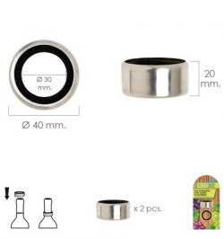 Aro Antigoteo Vino Acero Inoxidable (Blister 2 unidades)