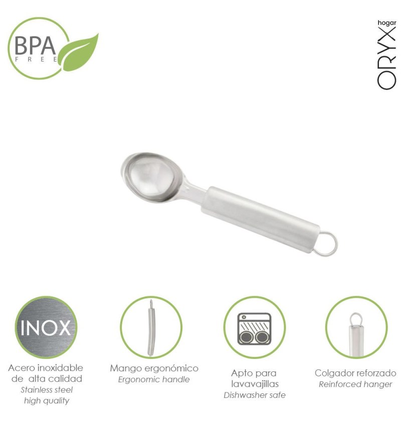 Cuchara Para Helados Acero Inoxidable 4 x 21,5 (Alt) cm.