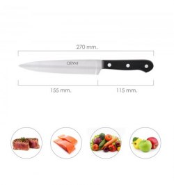 Cuchillo Grenoble Cocina Hoja Acero Inoxidable 17 cm. Negro