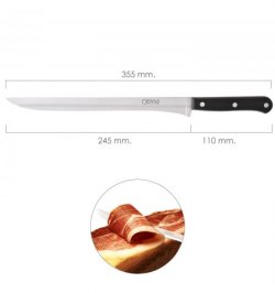 Cuchillo Grenoble Jamonero Hoja Acero Inoxidable 25 cm. Negro