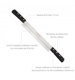 Cuchillo Grenoble Quesero 2 Mangos Hoja Acero Inoxidable 25 cm. Negro