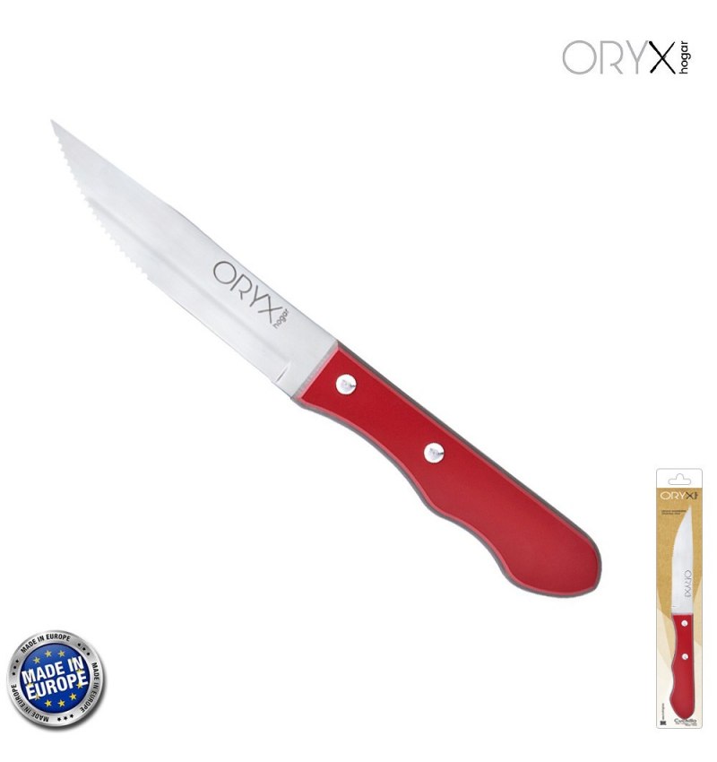 Cuchillo Chuleton Extra 13 cm. Mango Color Rojo