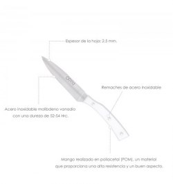 Cuchillo Alaska Patatero Hoja Acero Inoxidable 10 cm. Blanco