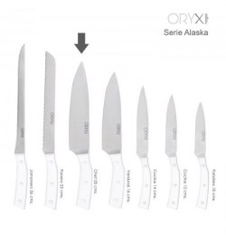 Cuchillo Alaska Cocinero / Chef Hoja Acero Inoxidable 20 cm. Blanco