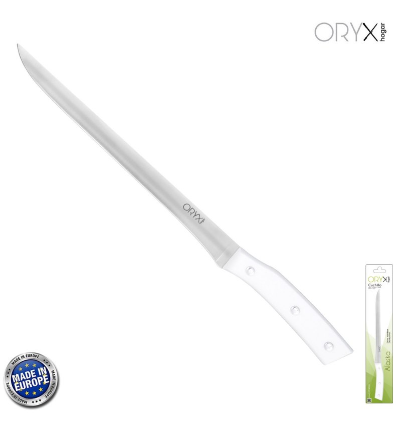 Cuchillo Alaska Jamonero Hoja Acero Inoxidable 26 cm. Blanco