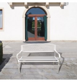 Banco Jardin Papillon Dothan Blanco 128x56x85 (Alt.) cm.