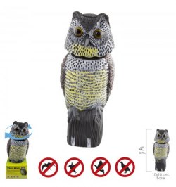 Buho Ahuyentador de Pajaros / Aves Con Cabeza Giratoria 40 cm.