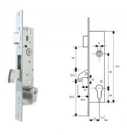 Cerradura Tesa 2240 25 Acero Inoxidable