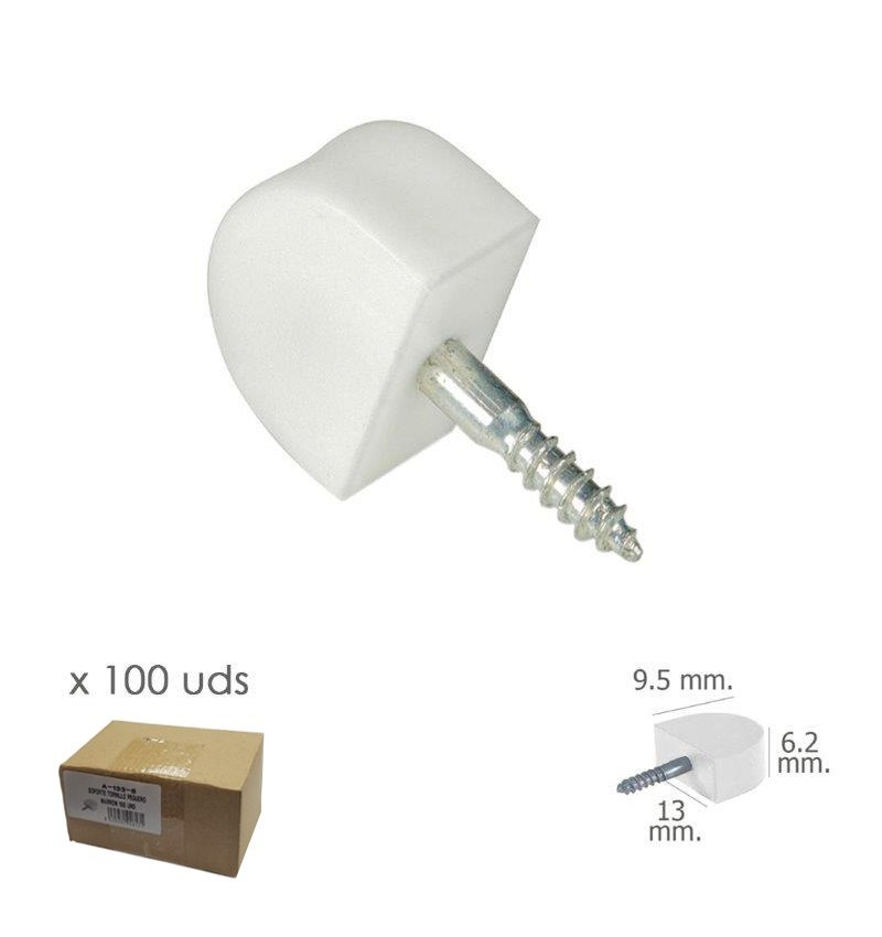 Soporte Estanteria Tornillo Pequeño Blanco (Caja 100 unidades)