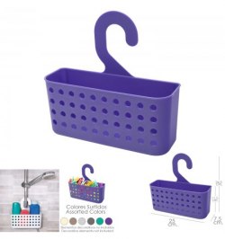 Cesta Plastico Multiusos (Pinzas / Duchas) Con Colgador Colores Surtidos