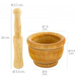 Mortero Madera Cocina Oryx Ø 14 cm