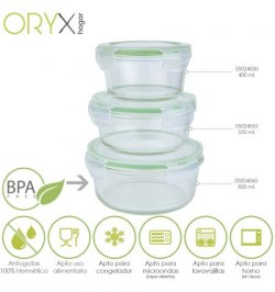 Recipiente Hermetico Cristal Redondo 850 ml. Ø 165 x 8 (alt) cm.