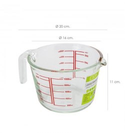 Jarra Cristal Medidora Cristal 1 Litro Ø 16 x 11 (alt) cm.