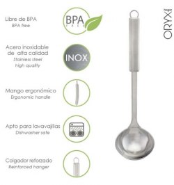 Cucharon Cocina Acero Inoxidable 9x33,5 (Alt.) cm.