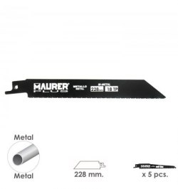 Hoja Para Sierra Sable Metal 228 mm. - 18 TPI Tipo Bosch (5 piezas)