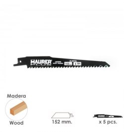 Hoja Para Sierra Sable Madera 152 mm. - 6 TPI Tipo Bosch (5 piezas)