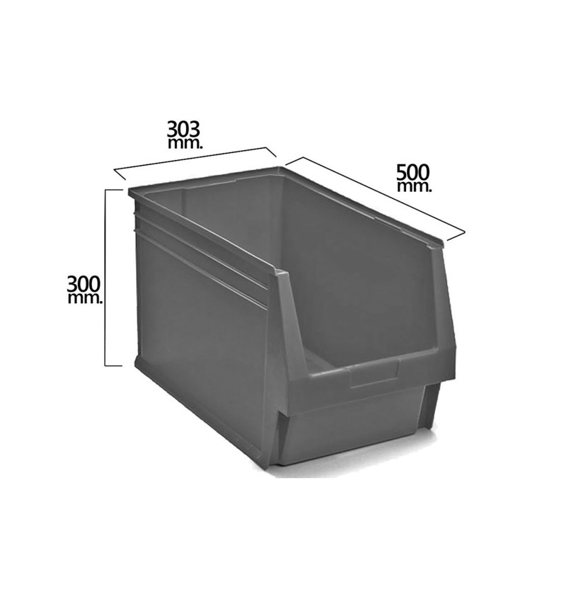 Gaveta Apilable Gris Nº59 500x303x300 mm. (5/6)