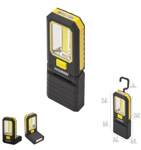 Linterna Led Magnetica 3 Watt. 210 Lumenes / 20 Lumenes Plegable Con Gancho