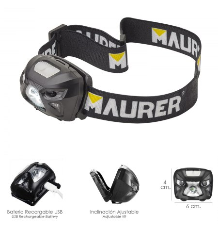 Linterna Led Frontal Cabeza Con Bateria De Litio 120 Lumenes