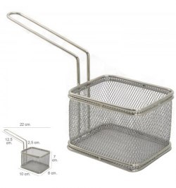 Cesta Freir Mini 10 x 8 x 7 (Alt) cm. Acero Inoxidable Con Mango