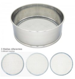 Harinero Tamizador Acero inoxidable Ø 20 cm. Con 3 Mallas Intercambiables