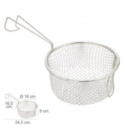 Cesta Freir Acero Inoxidable Con Mango Ø 18 cm.