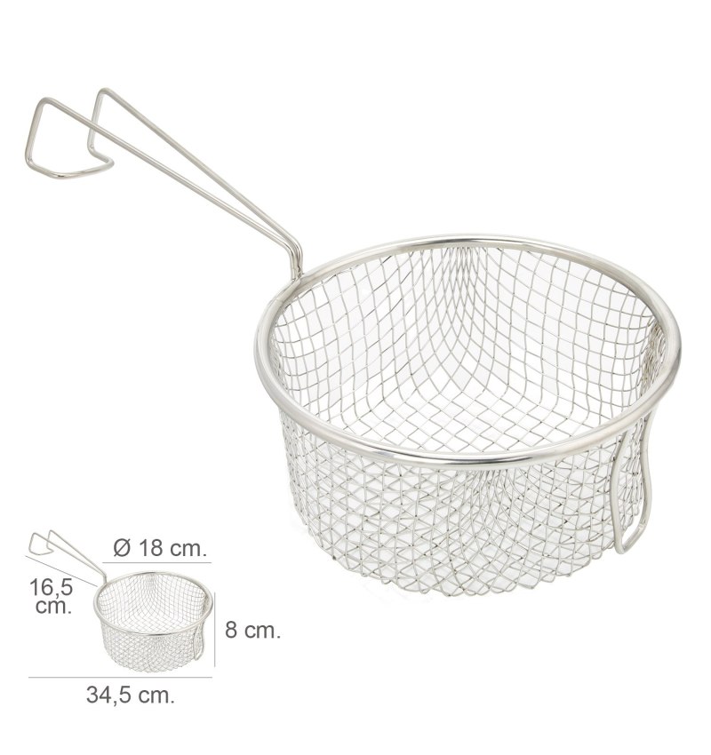 Cesta Freir Acero Inoxidable Con Mango Ø 18 cm.