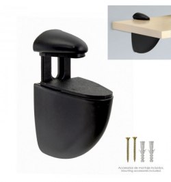 Soporte Pelicano Regulable Para Estante 1 / 20 mm. Negro (1 Pieza)
