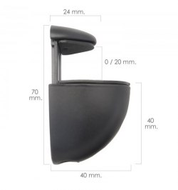 Soporte Pelicano Regulable Para Estante 1 / 20 mm. Negro (1 Pieza)