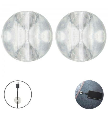 Sujetacables Transparente Con Adhesivo Ø 2,9 x 1,5 cm.  (Blister 2 piezas)