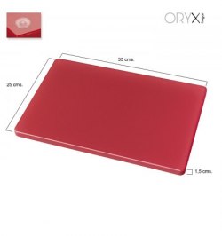 Tabla Cortar Polietileno 35x25x1,5 cm.  Color Rojo