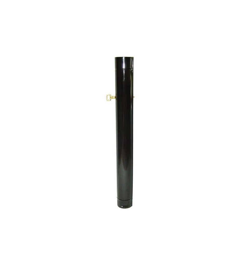 Wolfpack Tubo de Estufa Acero Vitrificado Negro Ø 110 mm. Con llave Estufas de Leña, Chimenea, Alta resistencia, Color Negro