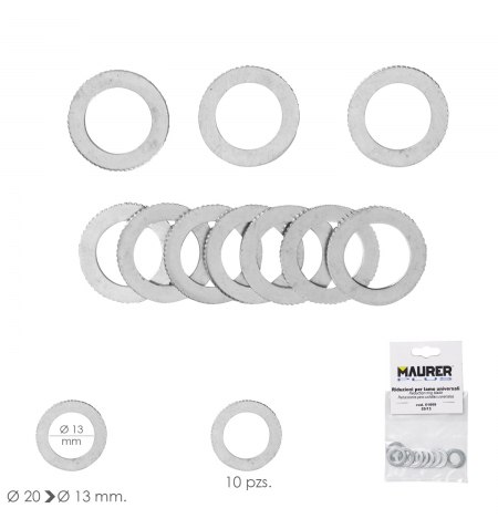 Adaptadores / Reductores Disco Corte Madera Ø 20 a Ø 13 mm. (Bolsa 10 piezas)