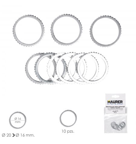 Adaptadores / Reductores Disco Corte Madera Ø 20 a Ø 16 mm. (Bolsa 10 piezas)