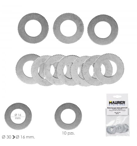 Adaptadores / Reductores Disco Corte Madera Ø 30 a Ø 16 mm. (Bolsa 10 piezas)