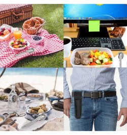 Cubiertos Camping Acero Inoxidable 3 Piezas Con Funda Nylon