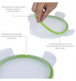 Recipiente Hermetico Cristal Redondo 400 ml. Ø 125 x 7 (alt) cm.