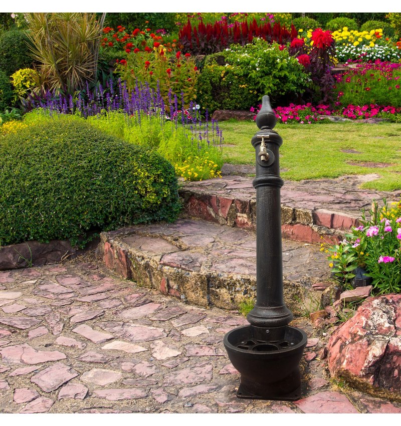 Fuente Jardin Pie Hierro Funcido Burgerland Sin Grifo 46x29,5x125 (Alt) cm.