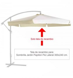Tela Recambio Para Sombrilla Papillon Pie Lateral Ø 3 x 2,40 metros Color Beige